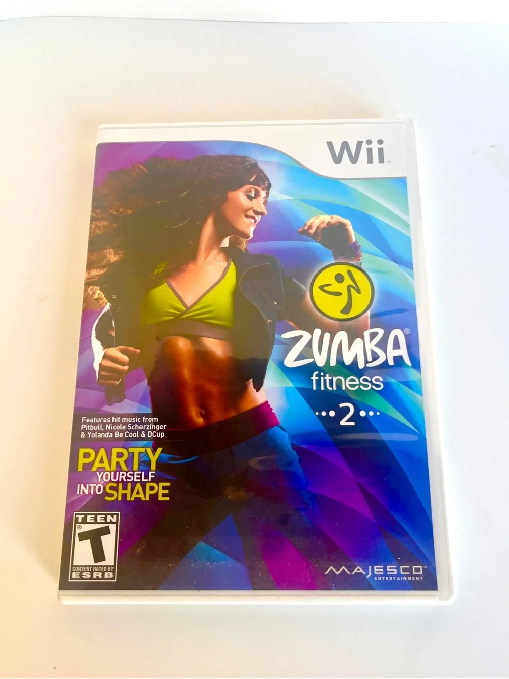 Zumba Fitness 2 Wii Game Disc – Blue, Purple, Yellow Artwork